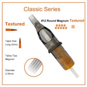 Needlehouse Classic Series Tattoo Needles Cartridges #12 0.35mm Round Liner/Round Curved Magnum/Single Stack Magnum Textured 20pcs
